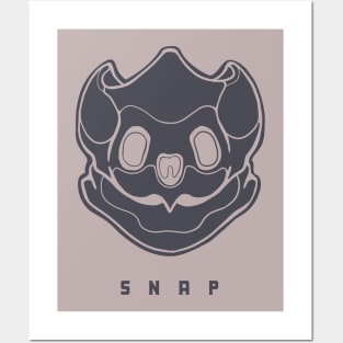 Common snapping turtle skull. Design for reptile lovers in dark ink Posters and Art